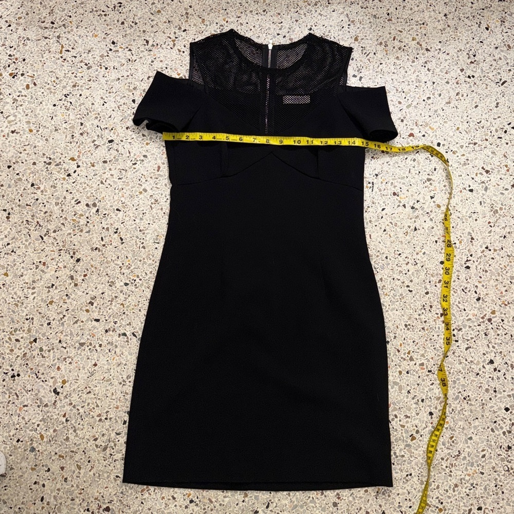 Sandro Paris black mini dress cold shoulder back zip 1 small s
